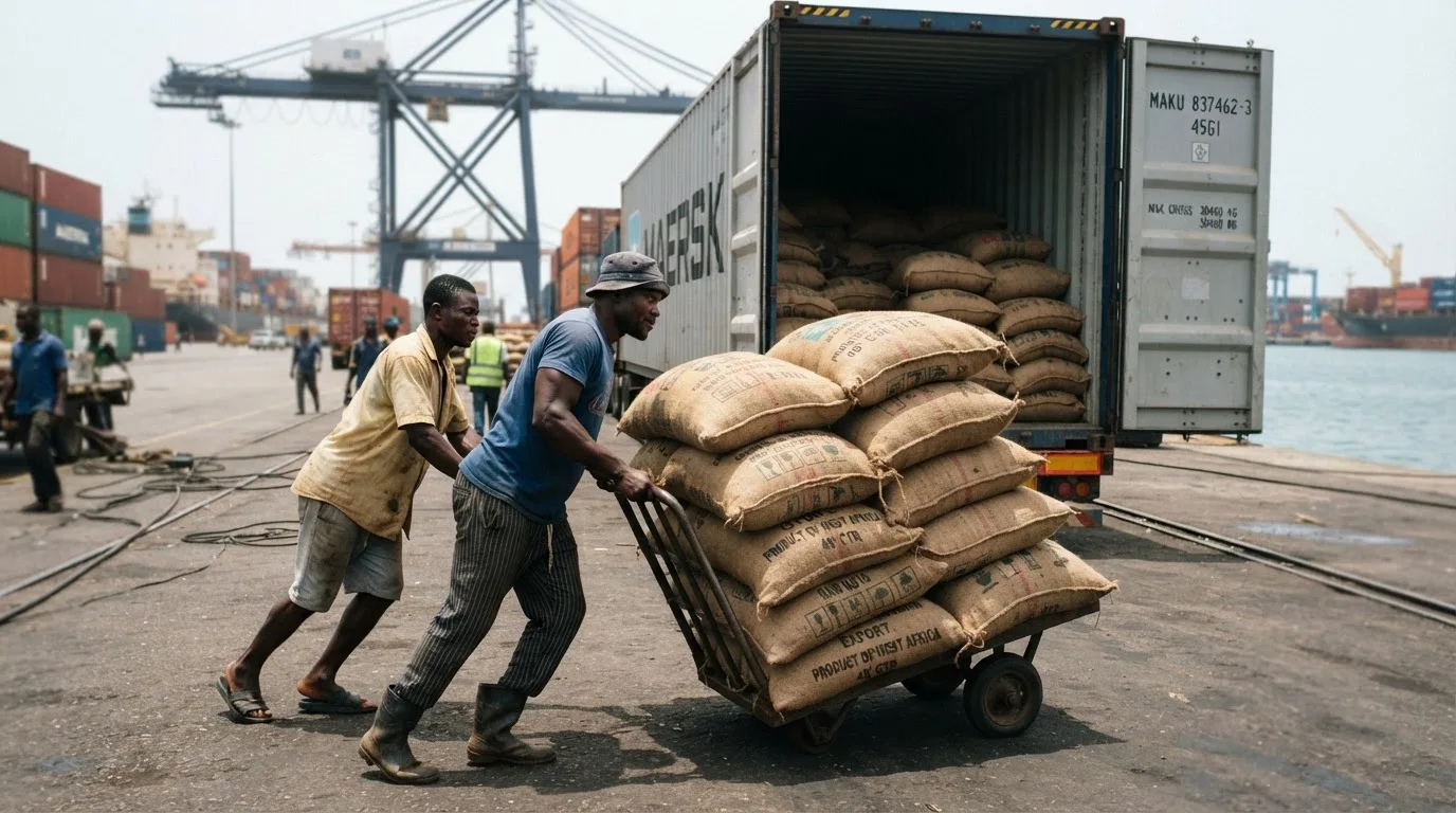 Almost all of Ghana's raw cashew loaded for two destinations, India and Vietnam, a single point of failure
