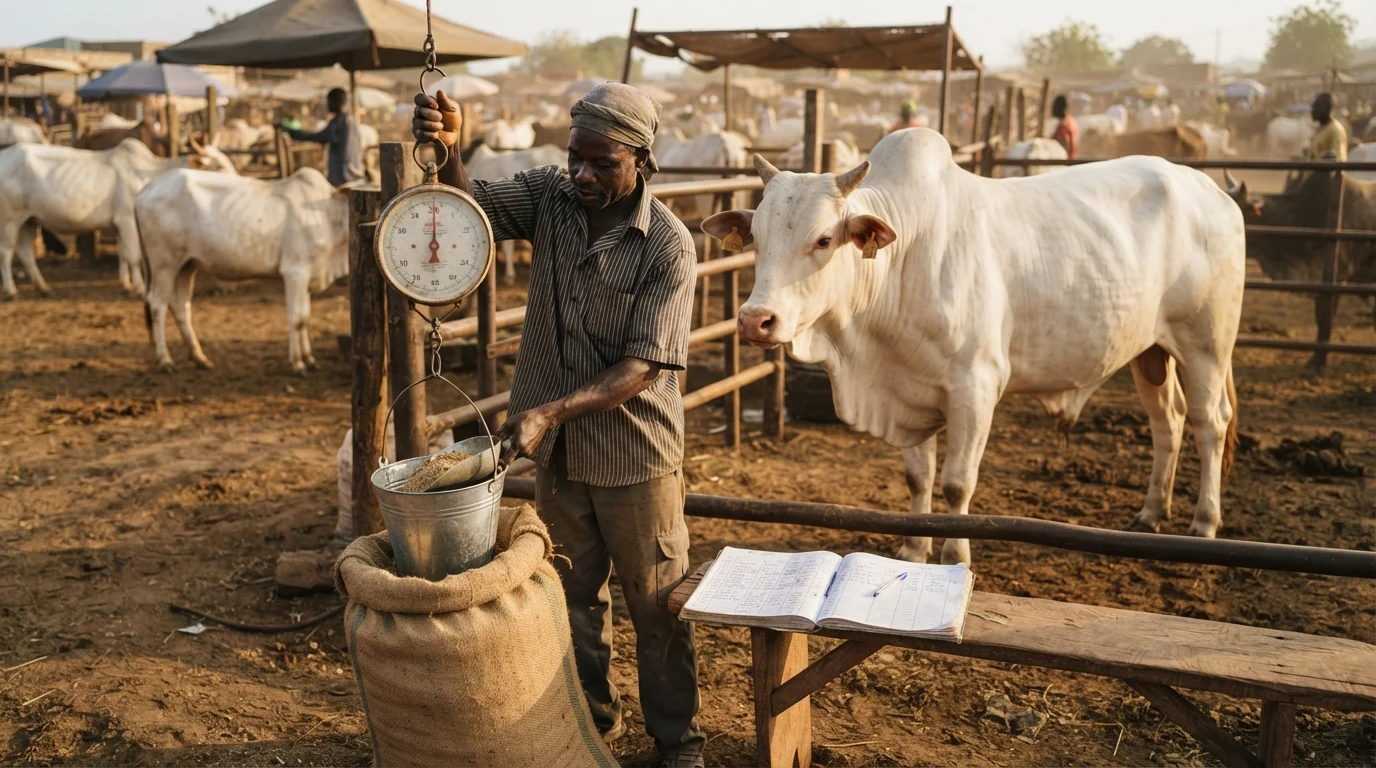 A cattle finisher weighing feed against the value of a market-ready beast