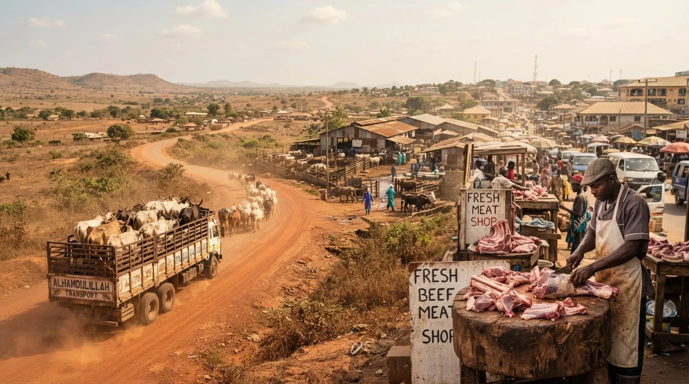 From northern kraal to southern butcher: the chain that moves animals, not meat