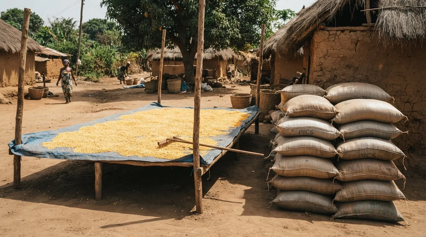 Maize grain sealed in an airtight PICS hermetic storage bag