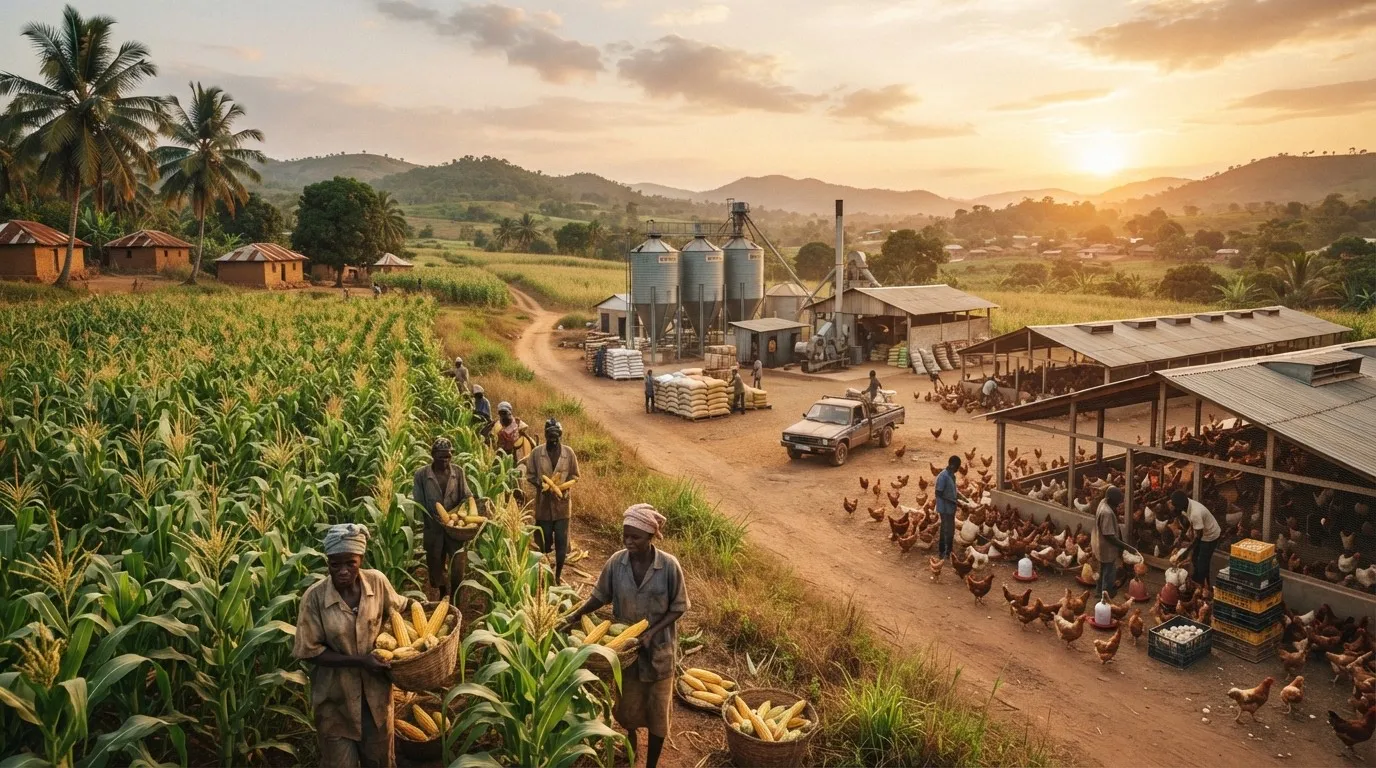 From maize field to feed mill to poultry, the full value chain
